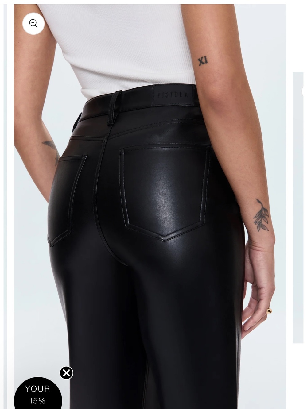 Pistola Black Faux Leather Pants Size 29